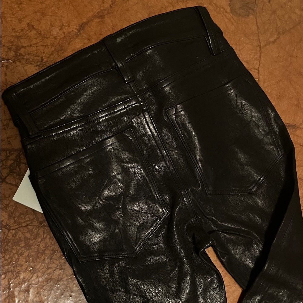 NWT Frame Le Crop Mini Boot Leather Pants. Sz 23 - Picture 8 of 8